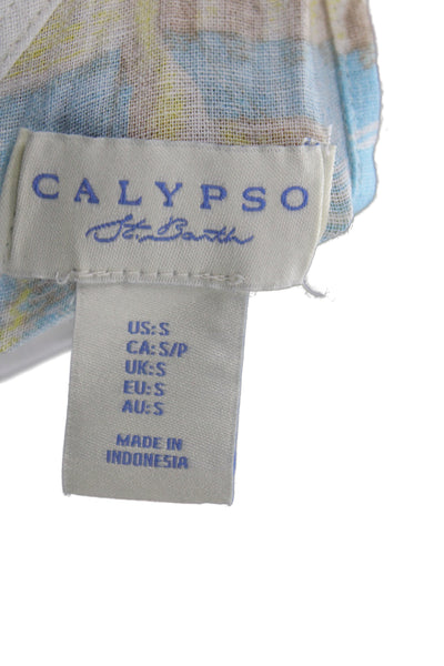 Calypso Saint Barth Unisex Cardigan Black Floral Long Sleeve Size S Placeholder