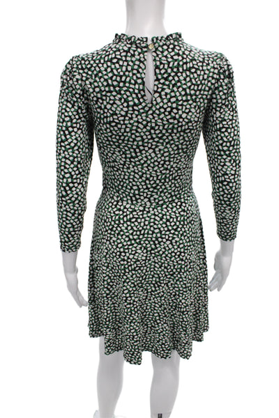 Draper James Unisex A Line Graphic Print Black Dress Size XS