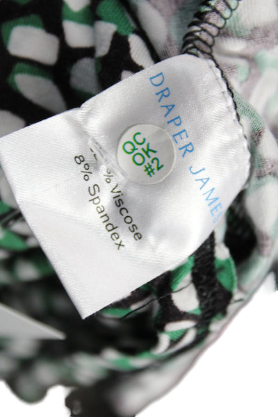 Draper James Unisex A Line Graphic Print Black Dress Size XS