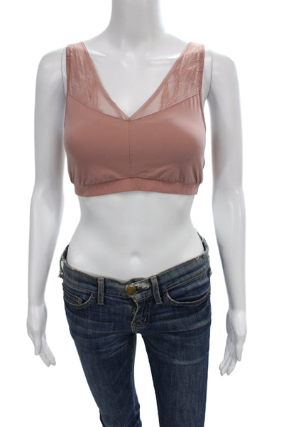 Hanro Womens Lace Detail V Neck Bra Pink Size Small Placeholder Title