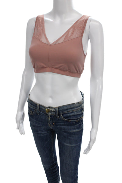 Hanro Womens Lace Detail V Neck Bra Pink Size Small Placeholder Title