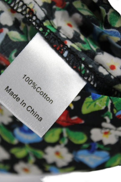 Tuckernuck Womens Smocked Floral Square Neck Blouse Short Sleeve Size 2XL
