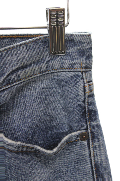 Frame Unisex Mom Straight Jeans Blue Button Fly 100% Cotton Size 25