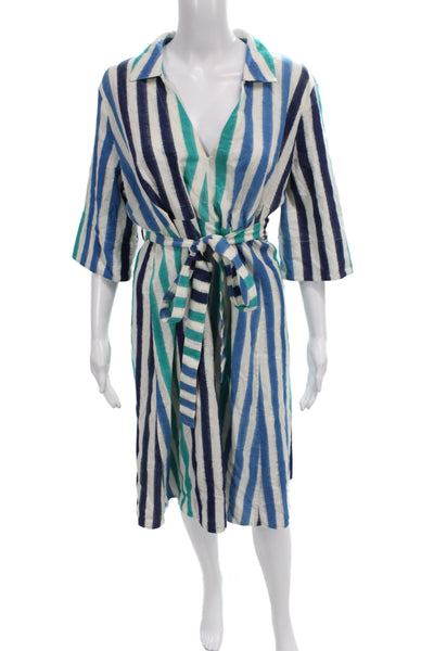 Emporio Sirenuse Positano Women Floral Multi Wrap Dress 3/4 Sleeve Size M Placeh