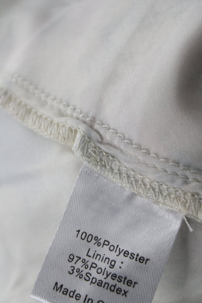 Simkhai Womens Short Sleeve Collared Suede Cotton Tunic Button Up White Size XL
