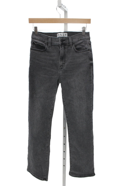 Daze Women Straight High Rise Gray Cotton Jeans Size 27