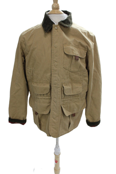 Ralph Lauren Blue Label Mens Military Jacket Beige Cotton Button Size L