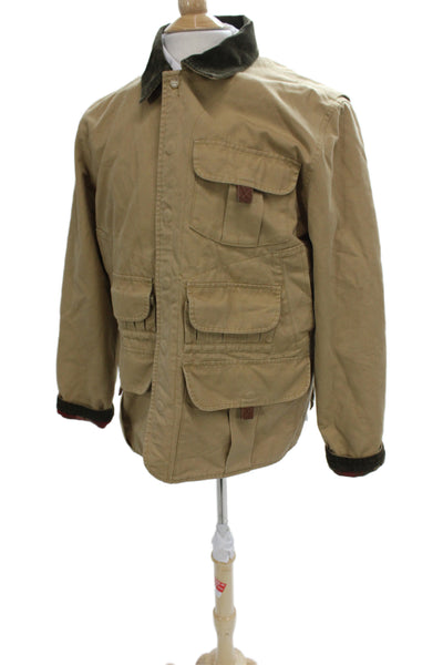Ralph Lauren Blue Label Mens Military Jacket Beige Cotton Button Size L