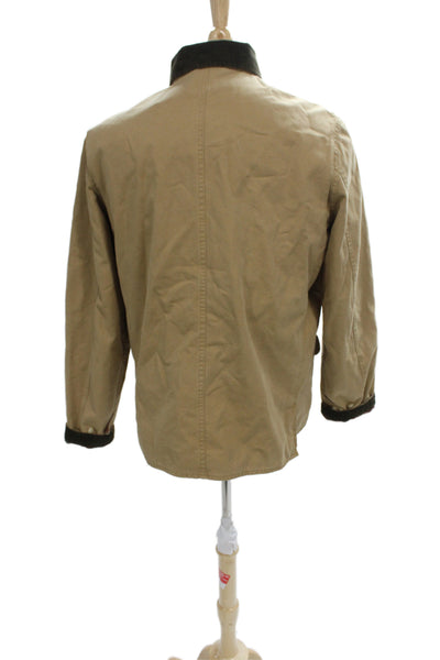 Ralph Lauren Blue Label Mens Military Jacket Beige Cotton Button Size L
