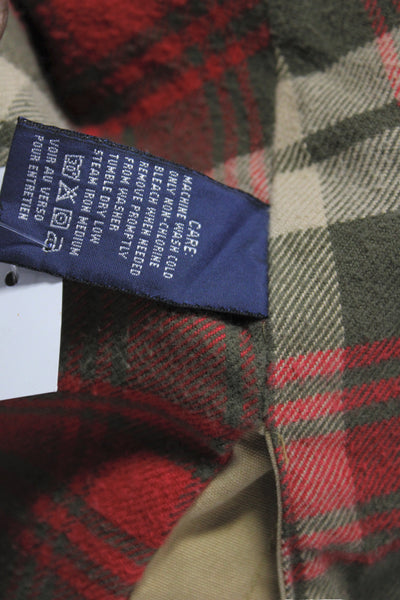 Ralph Lauren Blue Label Mens Military Jacket Beige Cotton Button Size L