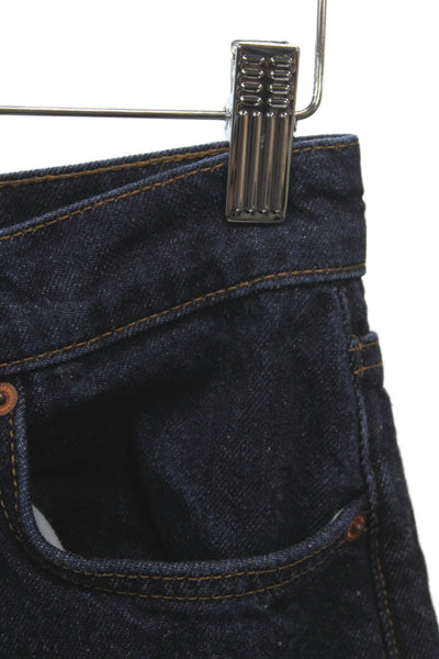 Reformation Unisex Dark Blue Straight Wide Leg Jeans High Rise Denim Size 25 Pla
