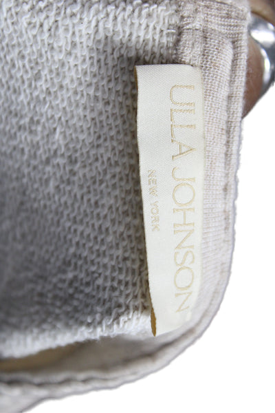 Ulla Johnson Womens Beige Organic Cotton Jersey Tee Crewneck Long Sleeve Size L