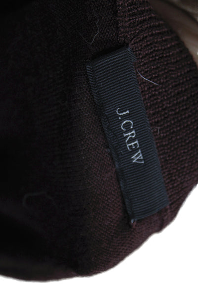 J Crew Womens Brown Cotton Polyester Pullover Sweater 3/4 Sleeve Size M
