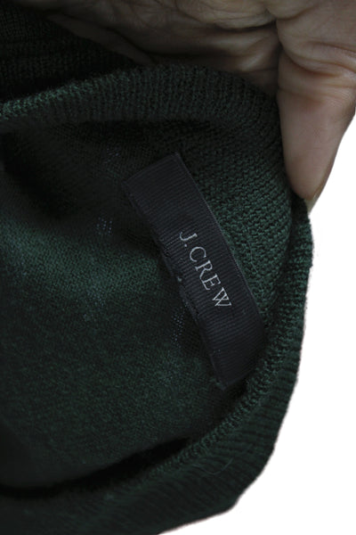 J Crew Women Pullover Sweater Green 3/4 Sleeve Crew Neck Cotton Polyester Size M