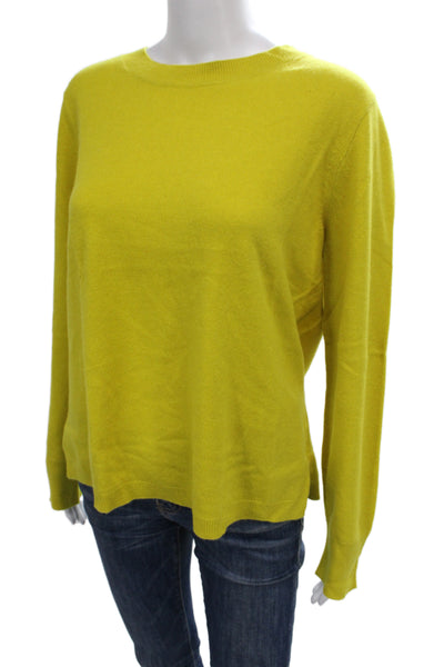 J Crew Womens Pullover Cashmere Crew Neck Long Sleeve Yellow Size XL