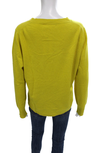 J Crew Womens Pullover Cashmere Crew Neck Long Sleeve Yellow Size XL