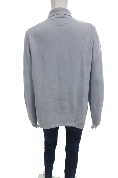 Bogner Womens Pullover Light Blue Collared Button Long Sleeve Size 44