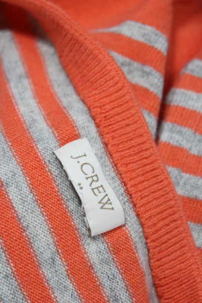 J Crew Womens Orange Polka Dot Pullover Sweater Long Sleeve Size M
