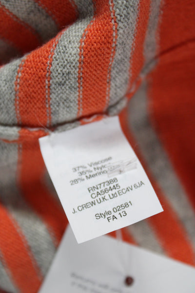 J Crew Womens Orange Polka Dot Pullover Sweater Long Sleeve Size M