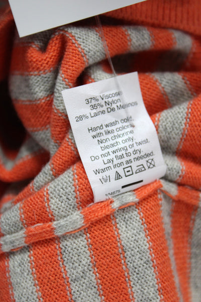J Crew Womens Orange Polka Dot Pullover Sweater Long Sleeve Size M