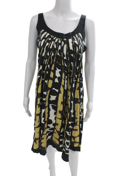 Sinequanone Women Sundress Multicolor Cotton Scoop Neck Sleeveless Knee Size 40