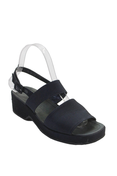 Marina Rinaldi  Women's  Nylon Open Toe Strap  Sling backs Sandals  Blue Size 7