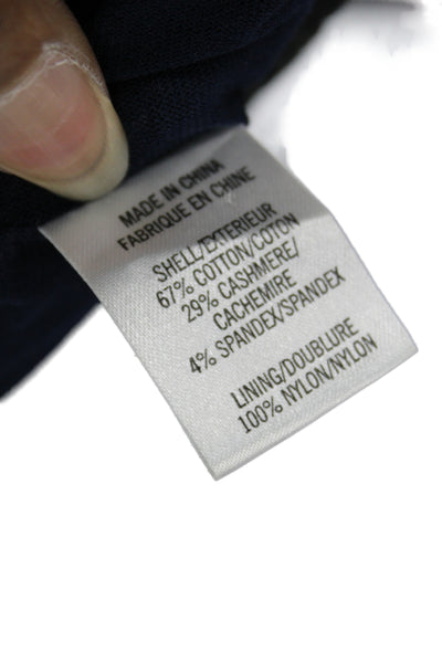 Theory Women Full Zip Mock Neck Dark Gray Cotton Cashmere Sweater Size M