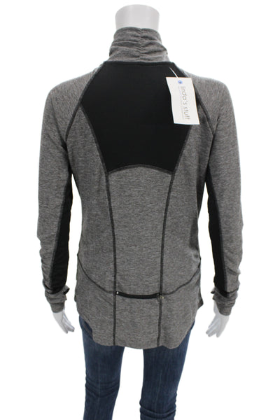 Champion Womens Gray Pullover Sweatshirts Zip Mock Neck Long Sleeve Size S