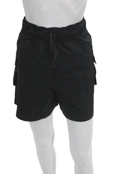 Nike Mens Cargo Shorts Black Drawstring Nylon Beach Size M