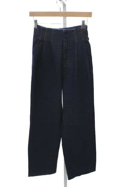 Grlfrnd Unisex Dark Blue High Waist Pants 31 Inseam Size XS