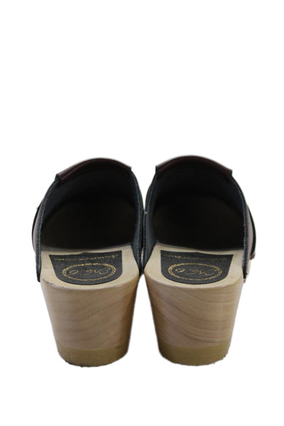 Labucq Womens Leather Platform Slingback Sandals Black Size 38 8