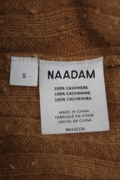Naadam Women Pullover V-Neck 100% Cashmere Brown Long Sleeve Size S