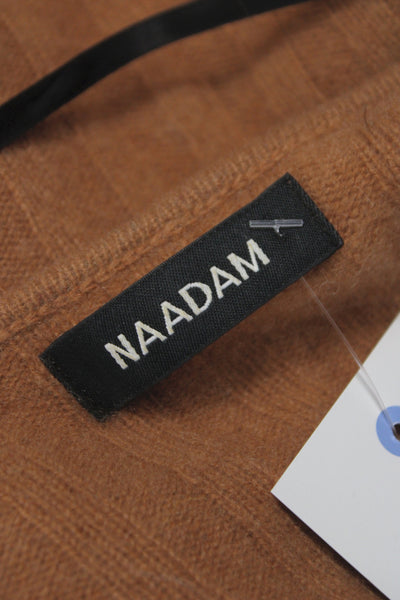 Naadam Women Pullover V-Neck 100% Cashmere Brown Long Sleeve Size S