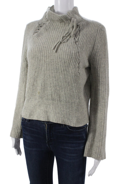 Derek Lam 10 Crosby Unisex Pullover Cashmere Mock Neck Gray Long Sleeve Size S