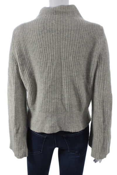Derek Lam 10 Crosby Unisex Pullover Cashmere Mock Neck Gray Long Sleeve Size S