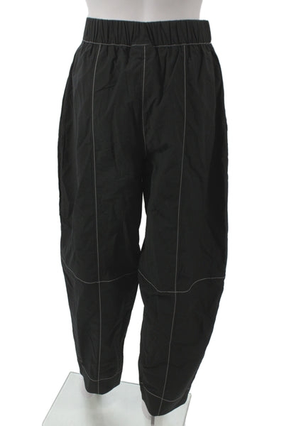 Ganni Womens Black Striped Polyester Size 34