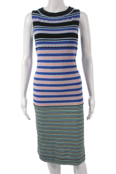 Ganni Womens Black Striped Polyester Size 34