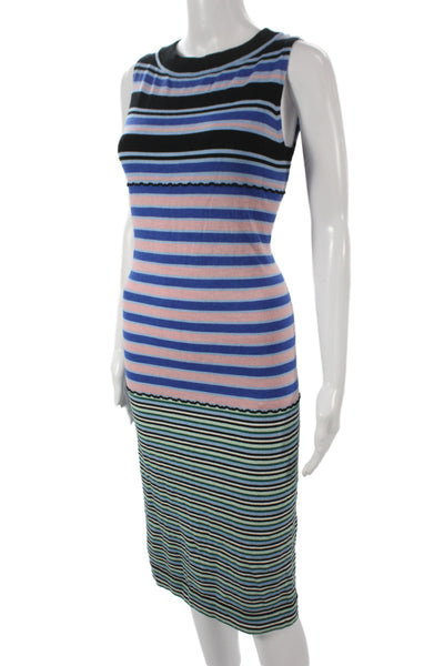 Ganni Womens Black Striped Polyester Size 34