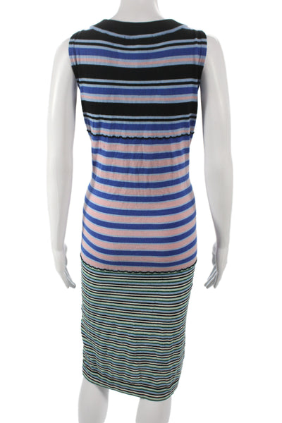 Ganni Womens Black Striped Polyester Size 34