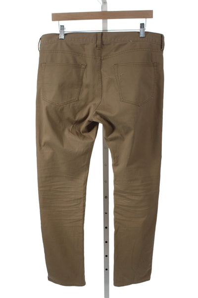 J Crew Men's Chino Pants Brown Cotton Button Size 34