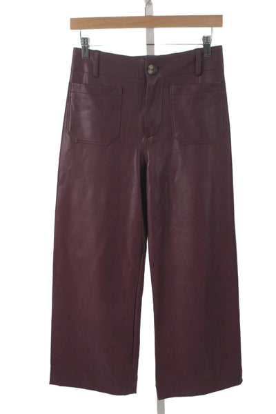 Maeve Anthropologie Women Cropped Purple Petite Viscose Pants Size 26
