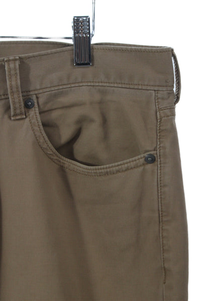 J Crew Mens Chino Khaki Pants Brown Cotton Stretch Size 34