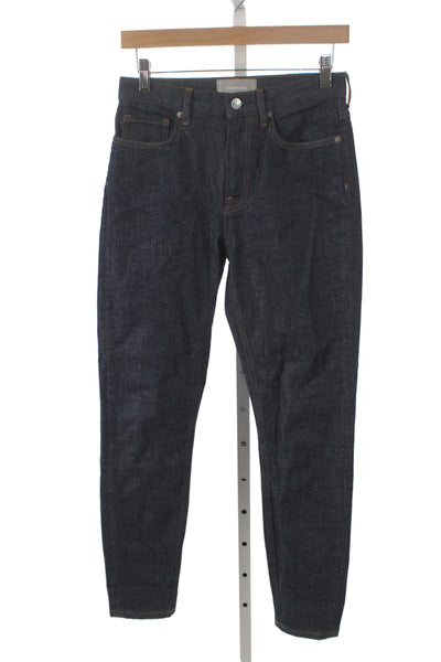 Everlane Women High Waist Wide Leg Straight Jeans Dark Blue Denim Size 26
