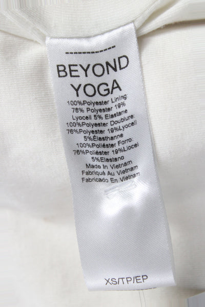 Beyond Yoga Women Basic Jacket Ivory Zip Long Sleeve Polyester Size XS