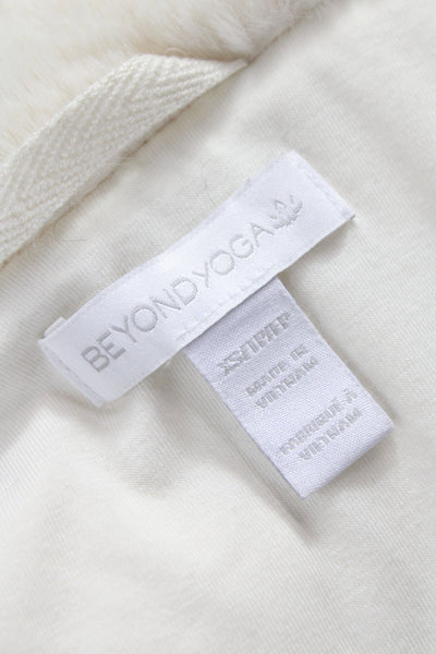 Beyond Yoga Women Basic Jacket Ivory Zip Long Sleeve Polyester Size XS