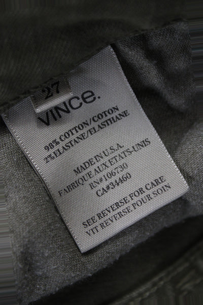 Vince Womens Cargo Pants Green Mid Rise 30 Inseam Size 27