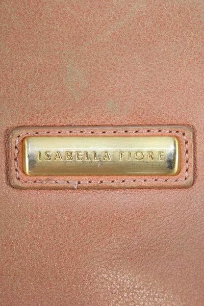 Isabella Fiore Womens Embroidered Leather Top Handle Bag Pink