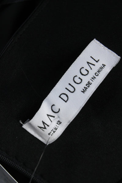 Mac Duggal Women Maxi Dress Black Sleeveless Polyester Hook & Eye Size 12