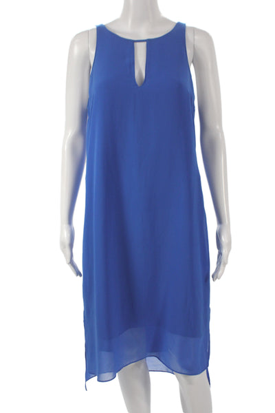 Trouve Women Shift Dress Blue Polyester Sleeveless Above Knee Size 8