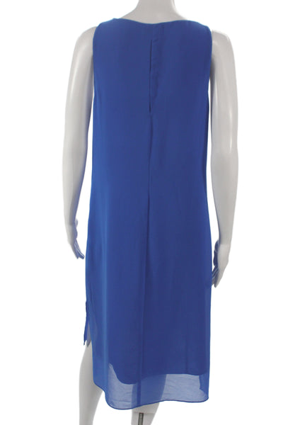 Trouve Women Shift Dress Blue Polyester Sleeveless Above Knee Size 8
